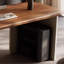 Bureau rectangulaire à 3 tiroirs en bois manufacturé brun noisette + beige-452123376-452123379