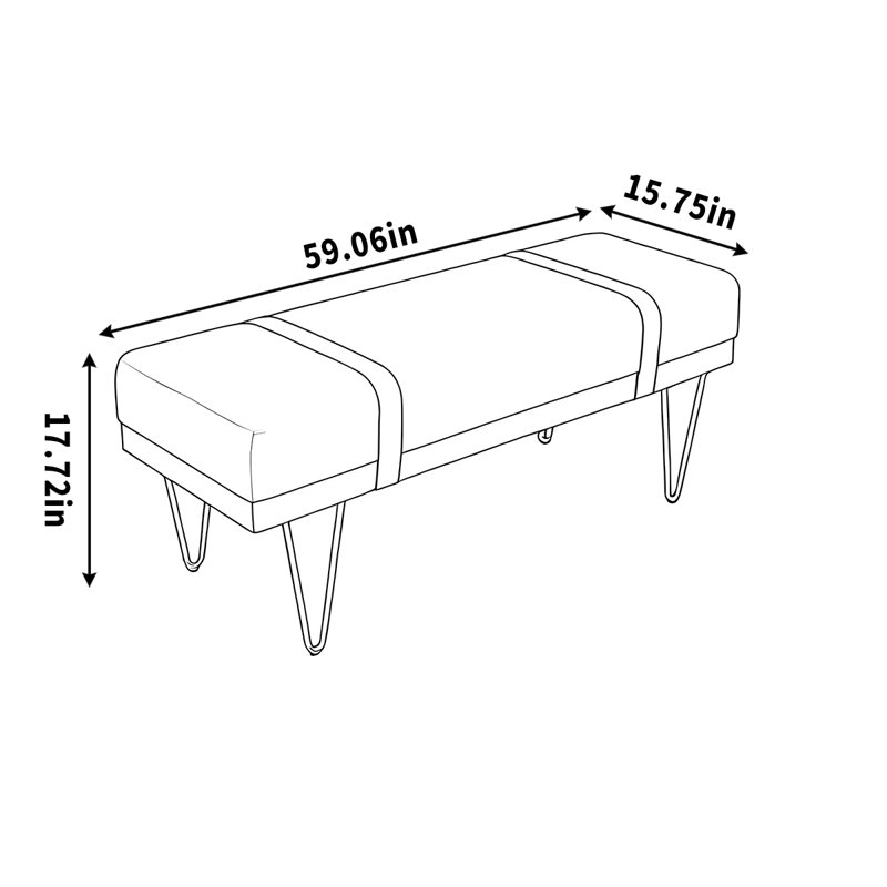 Hutzler, H 17,72 po x l 59,06 po x P 15,75 po