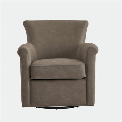 Fauteuil d'appoint pivotant en similicuir Westly - Espresso