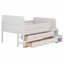 Lit en bois avec lumière DEL, tiroirs de rangement-485008580