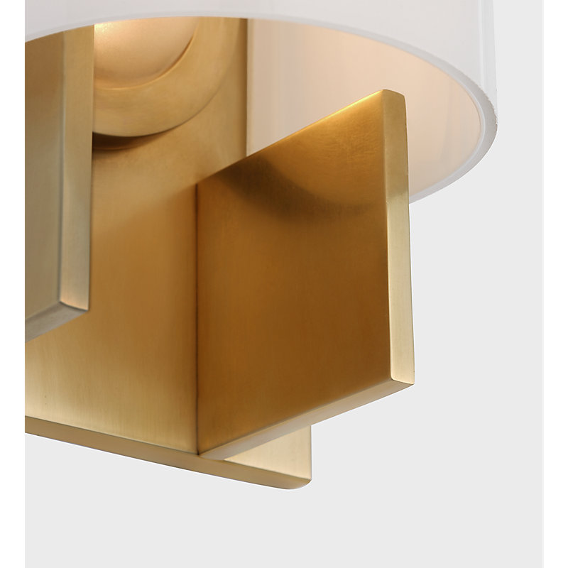 Kelly Wearstler 1 - Light LED Flush Mounted Sconce, Antique-Burnished Brass, 8" H x 4.5" W x 4" D
