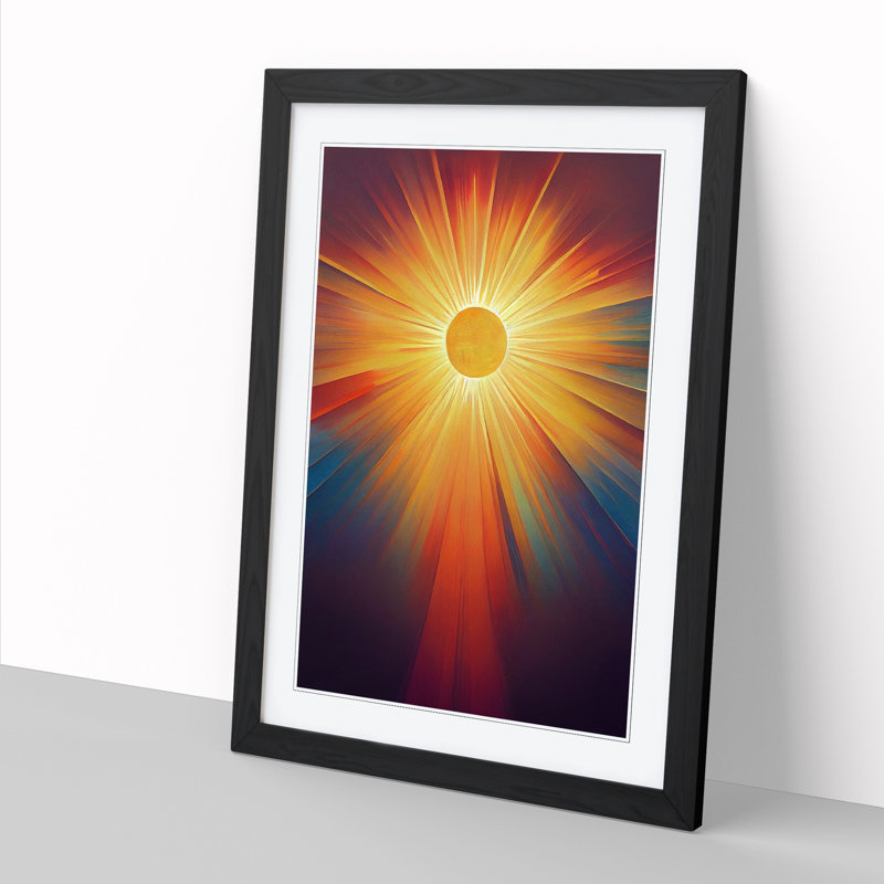Beaming Sun - Single Picture Frame Print, Black Framed, 64cm H x 46cm W