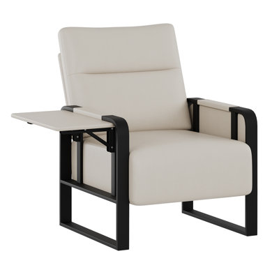 Whole Metal Frame Upholstered Accent Chair With Side Tray Table by Ebern Designs