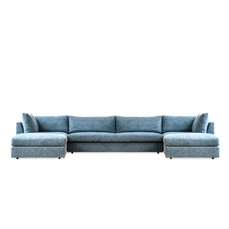 Linden Bumper Sectional, F1458-Ivory Polyester Blend