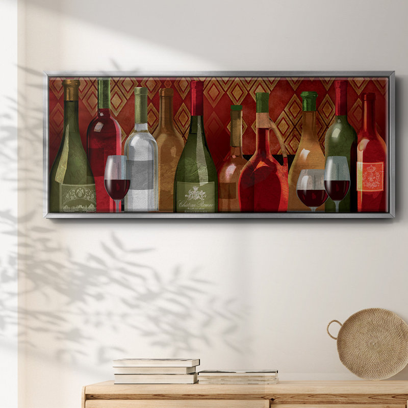 Wine Tasting- Framed Canvas, 8" H x 20" W