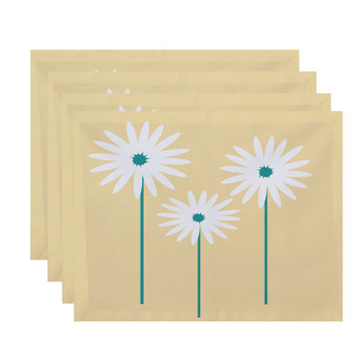 Daisy May Polyester Floral Rectangle Placemat