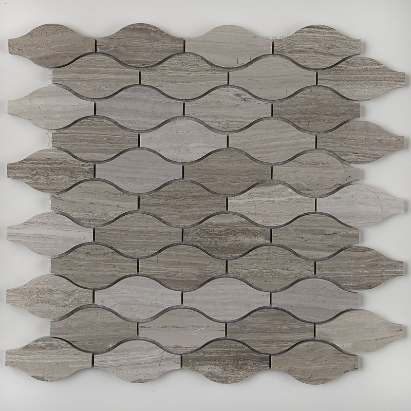 Polished Marquis 2" x 2" Limestone Mosaic Tile in Chenille White