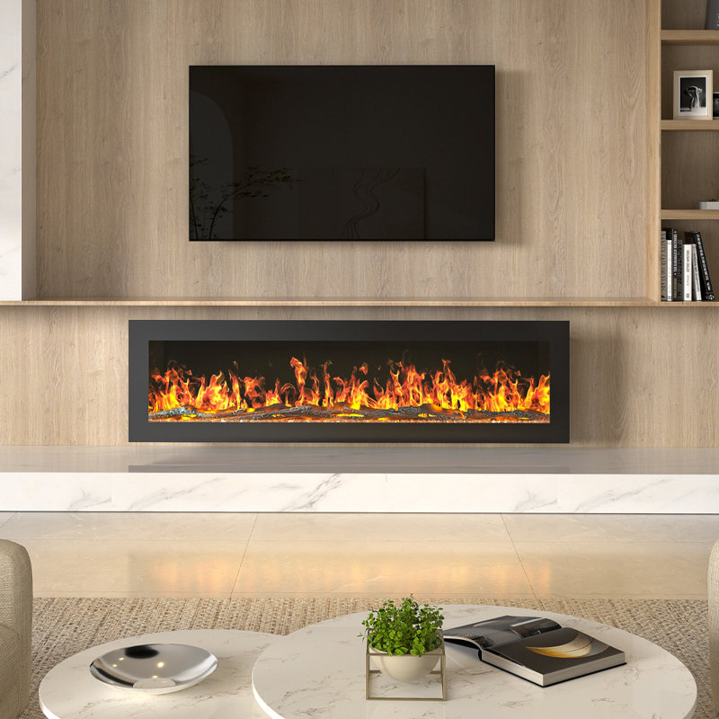 Wall mount Electric Fireplace with Remote Included, 12 Flame Colours,1800W, 32.7cm H x 127cm W x 11.6cm D