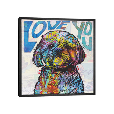 Love You Shih Tzu 1 Piece Wall Art on Canvas