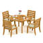 4 Seats 5 Pcs Grade-A Teak Wood Dining Set: 48" Round Table And 4 Atnas  Arm Chairs #11AT1004-1531801507