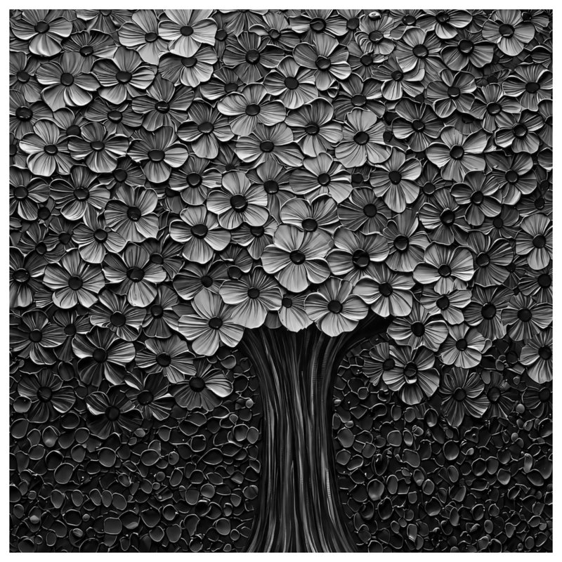 Monochrome Floral Tree Double Sided Throw Pillows, 26 x 26 inches