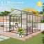 Serre en aluminium 10 x 12 pi à hauteur de gain 10 x 12 pi, panneaux en polycarbonate, base surélevée, durabilité toutes saisons