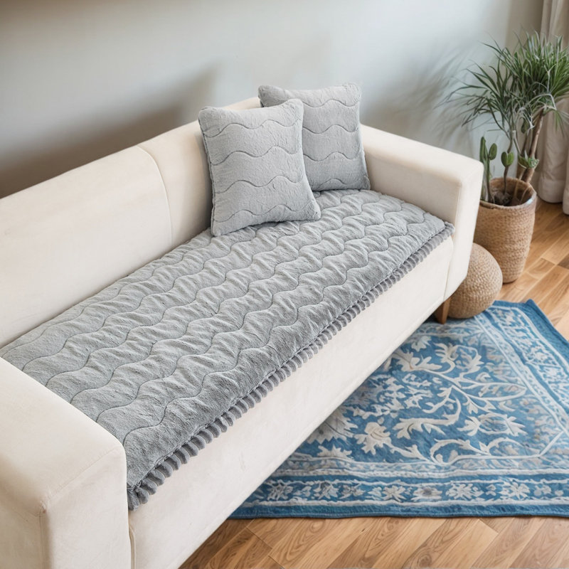 Housse de canapé lavable et pelucheuse pour chien - Housse antidérapante pour animaux de compagnie pour 2 ou 3 coussins