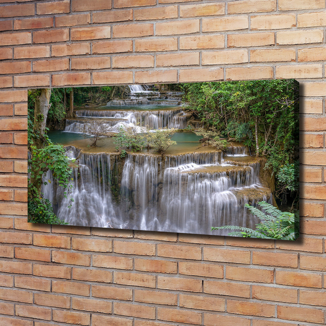 Wasserfall im Wald - Kunstdrucke auf Leinwand