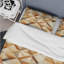 Ensemble de housse de couette en microfibre à motif géométrique beige / brun-1194367886