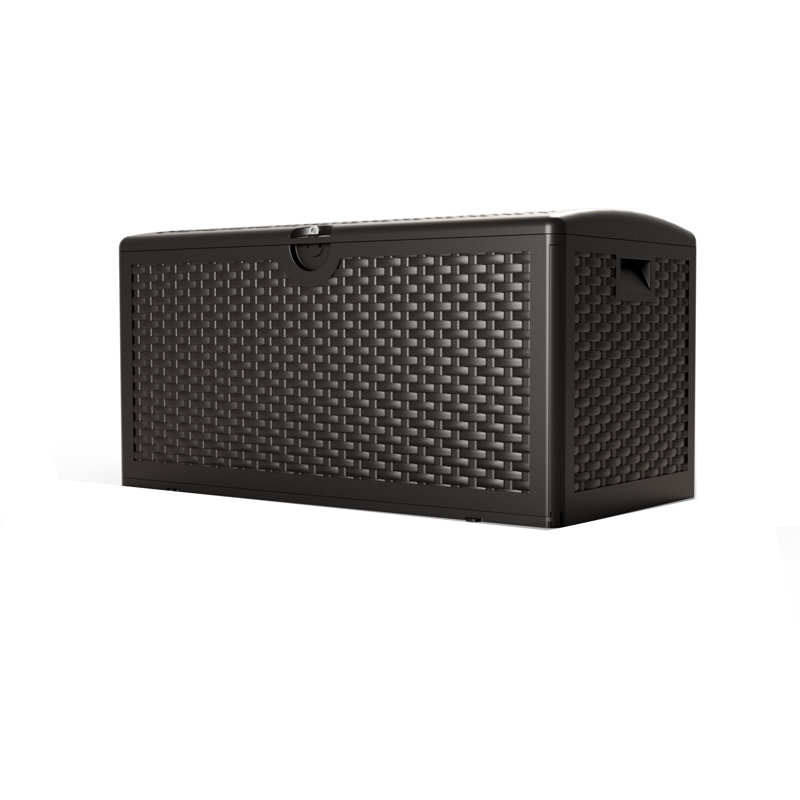 80Gal KD Wicker Outdoor Storage Deck Box