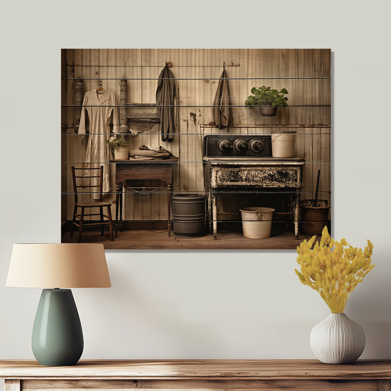Elenora - Illustration murale en bois sur bois de pin naturel, H 24 po x l 32 po