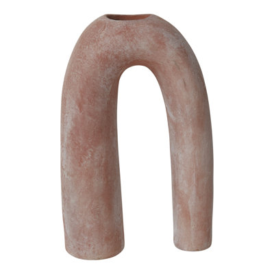 Vase de table en terre cuite brun clair 10 "