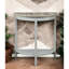 Console en chêne naturel gris - Design demi-lune avec rangement fonctionnel et polyvalent