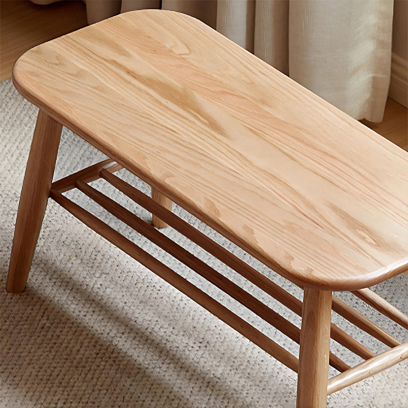 Banc en bois massif Burlywood, H 15,75 po x l 23,62 po x P 13,78 po