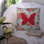 Coussin décoratif intérieur/extérieur bleu/roses contemporain shabby