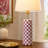 Handcrafted Checkered Bone Inlay Table Lamp Base