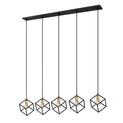 Luminaire suspendu carré à 5 lumières Adelbert