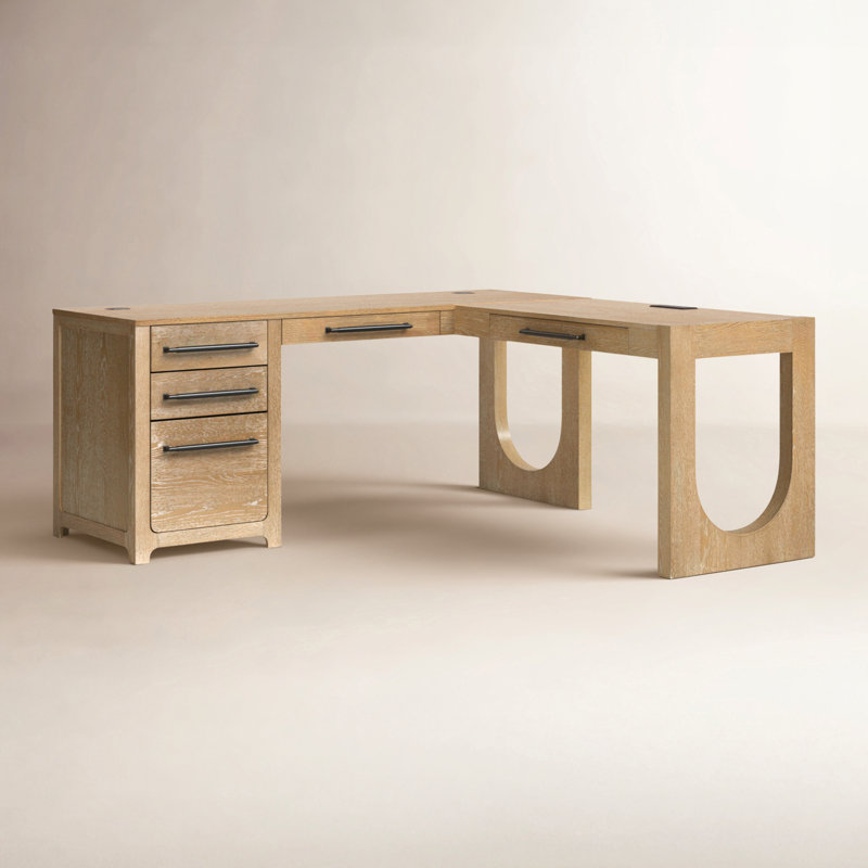 Fitzgerald L-Shaped Computer Desk with Power Outlet