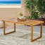 Élégante table d'extérieur en bois de 69 po avec finition naturelle, rehaussant l'attrait de votre patio en offrant une atmosphère paisible