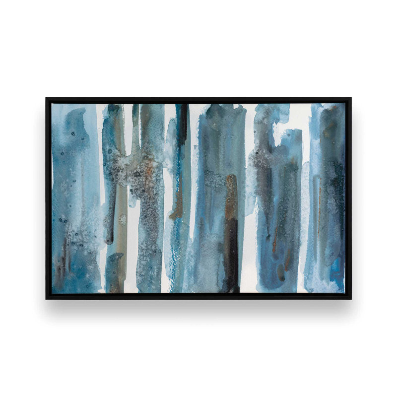 Frozen Forest Reflections, reproduction sur toile dans un cadre, H 12,75 po x l 18,75 po, Noir satiné