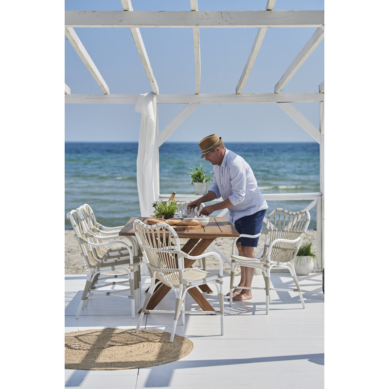 Margret Outdoor Dining Armchair, Dove White