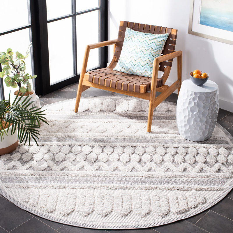 Tapis d'intérieur / extérieur Amro Performance Southwestern, Rond 6 pi 7 po