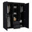Armoire Bariloche, rangement multi-sections avec tringles de suspension, tablettes et 2 tiroirs