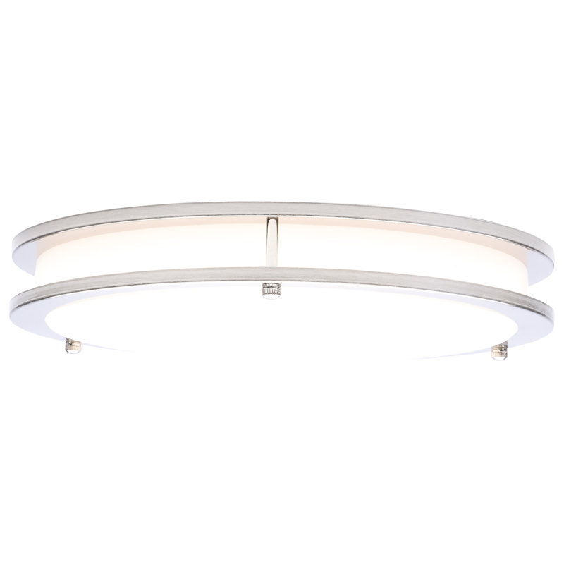  Norrine LED Flush Mount 27K/3K/35K/4K/5K CCT Selectable, Brushed Nickel, 2.13" H x 12.99" W x 12.99" D 