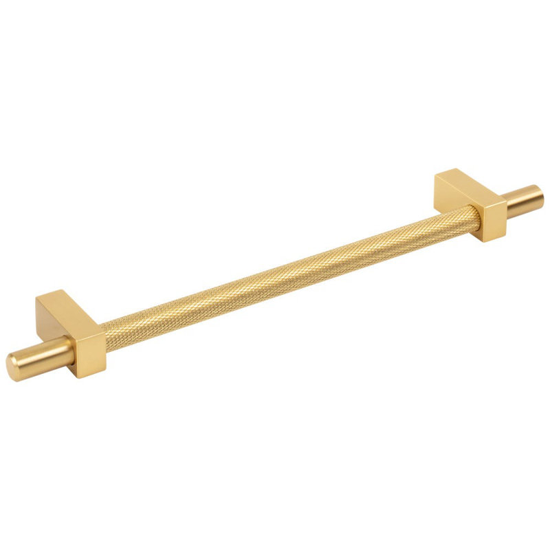 Larkin 3 Knurled Center Bar Pull, Brushed Gold, 3 3/4"