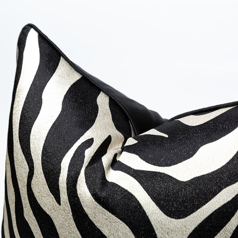Housse de coussin réversible Abstract, H 18 po x l 18 po, Noir / blanc, abstrait