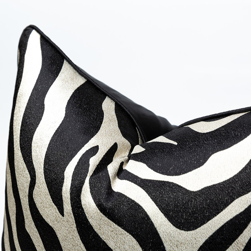 Housse de coussin réversible Abstract, H 20 po x l 20 po, Noir / blanc, abstrait
