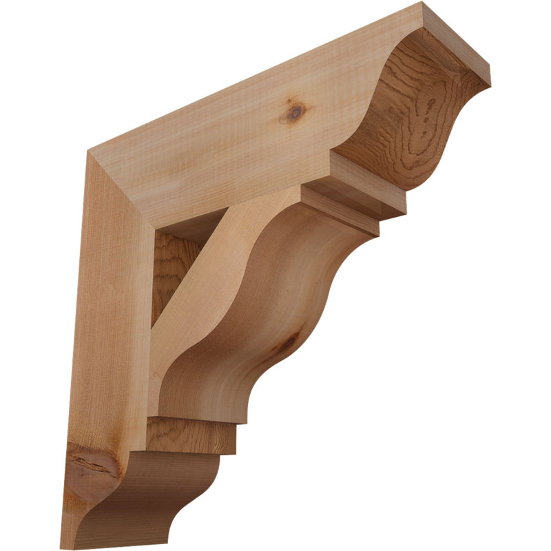 Support traditionnel Funston, Cèdre rouge de l'Ouest, Lisse, H 14 po x l 3,5 po x P 14 po