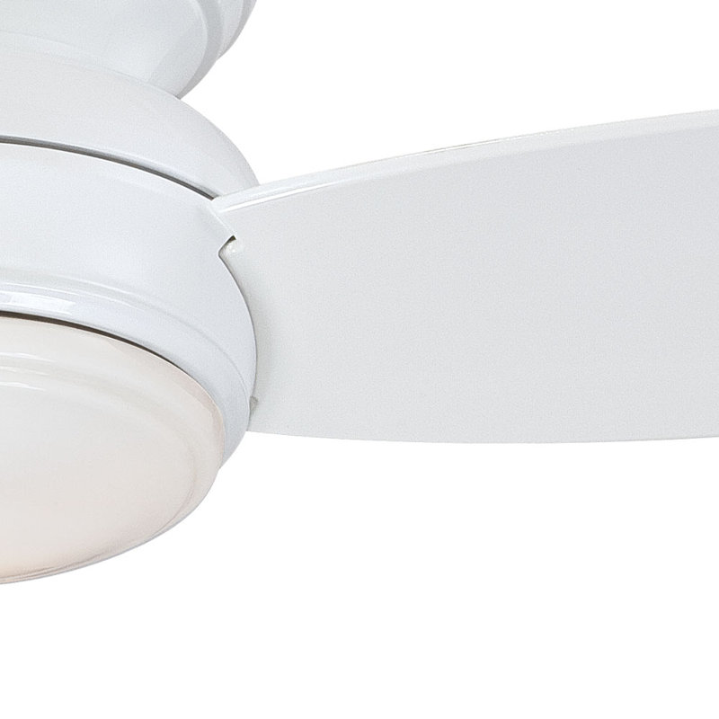 52" White Low Profile LED Ceiling Fan with Remote and Light Kit