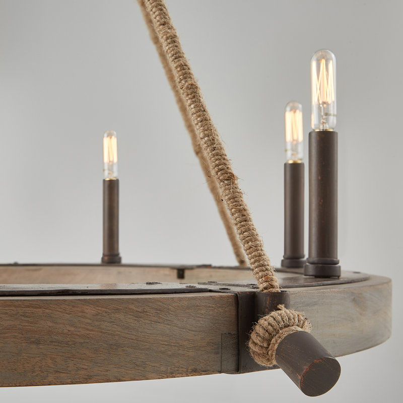 Tybee 8 - Light Dimmable Wagon Wheel Chandelier