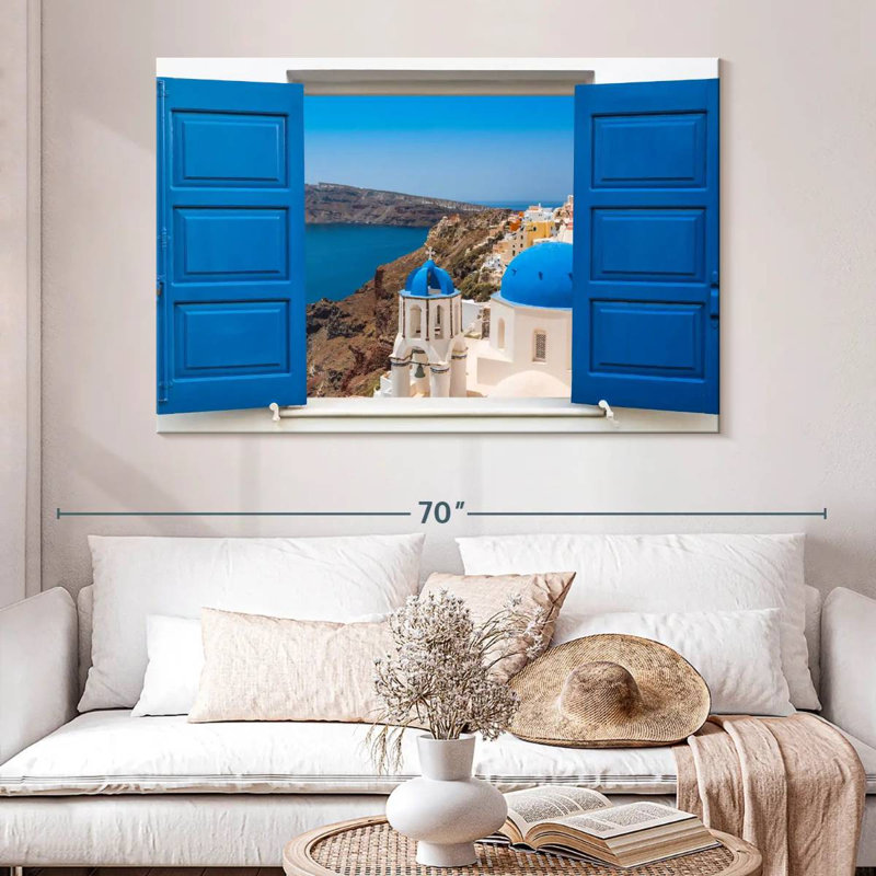 Gillard Oia Window View, 34" H x 51" W