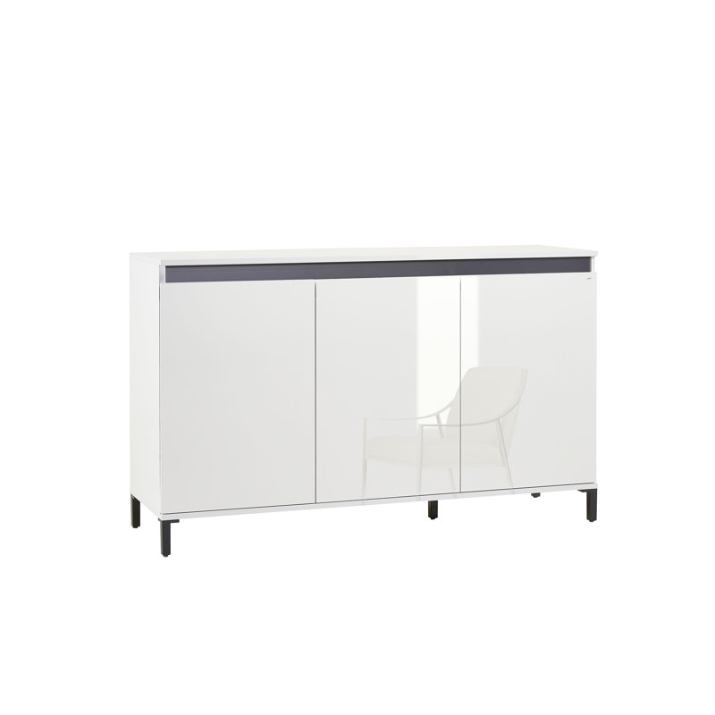Sideboard 3A Burlyn, White Gloss/Anthracite