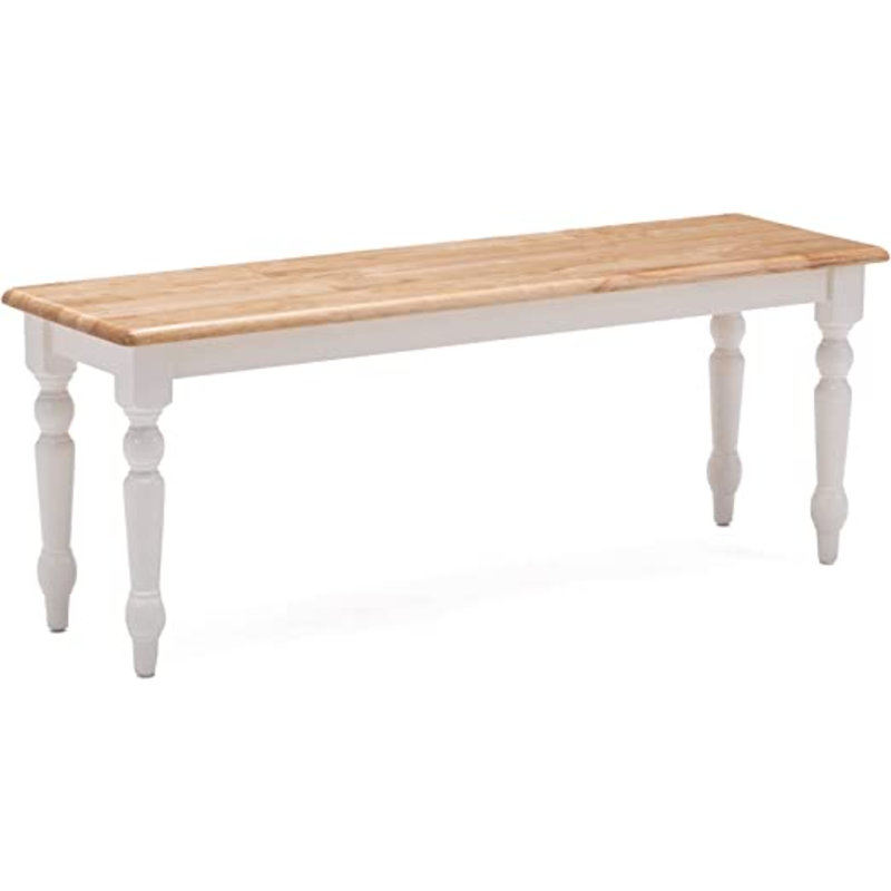 Banc Farmhouse, blanc / naturel 14 x 48 x 18
