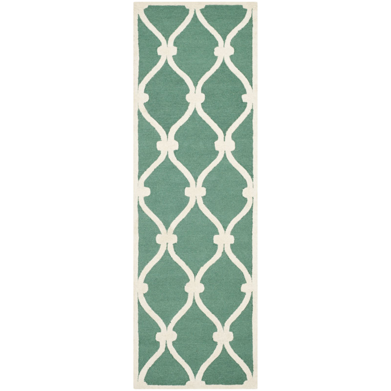 Cannen Hand Tufted Wool Geometric Rug, Runner 2'6" x 8'