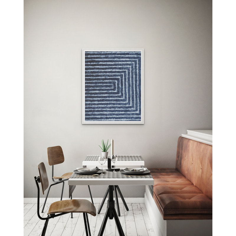 Linear Paths To The Past Blue 2 Print by Art House Studios, 16" H x 14" W x 1" D