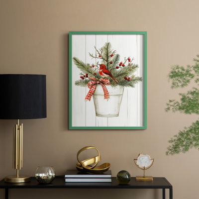 «Christmas Holiday Art», reproduction encadrée en bois massif