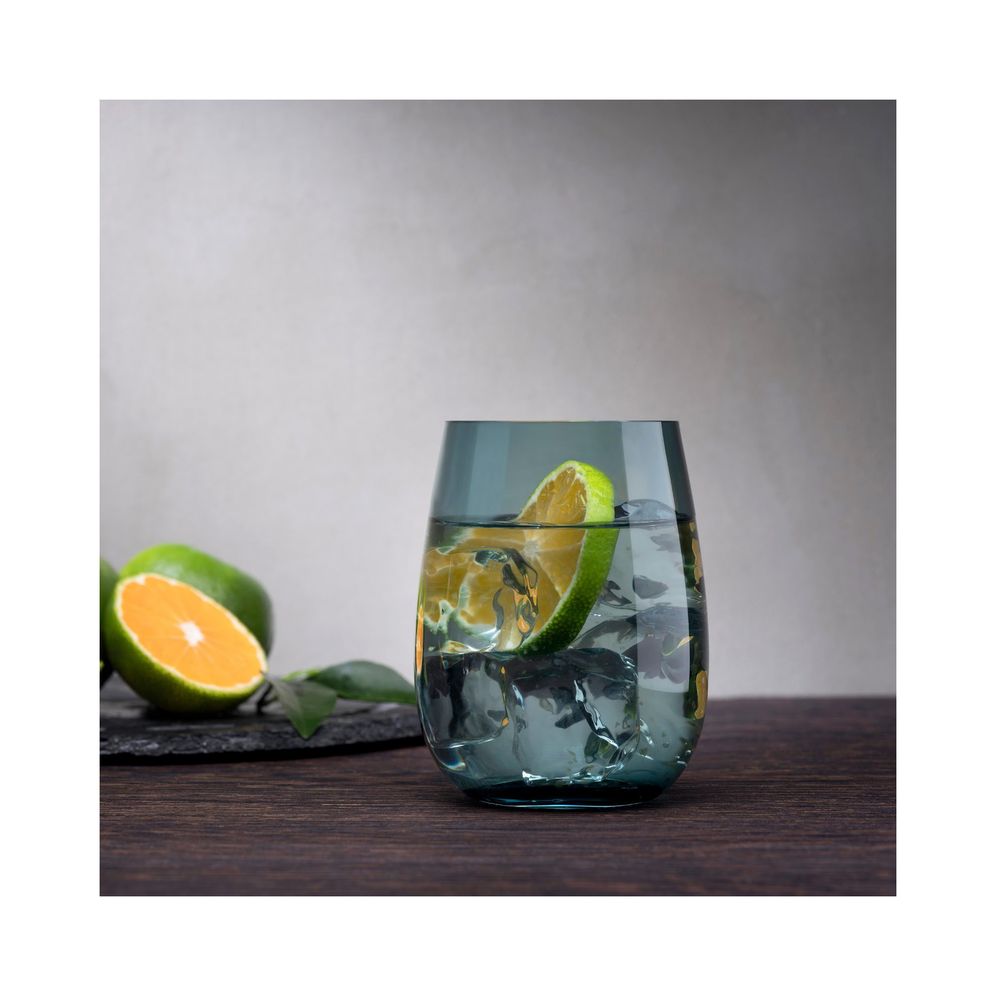 Colored U 15 oz. Lead Free Crystal Drinking Glass, Petroleum Green