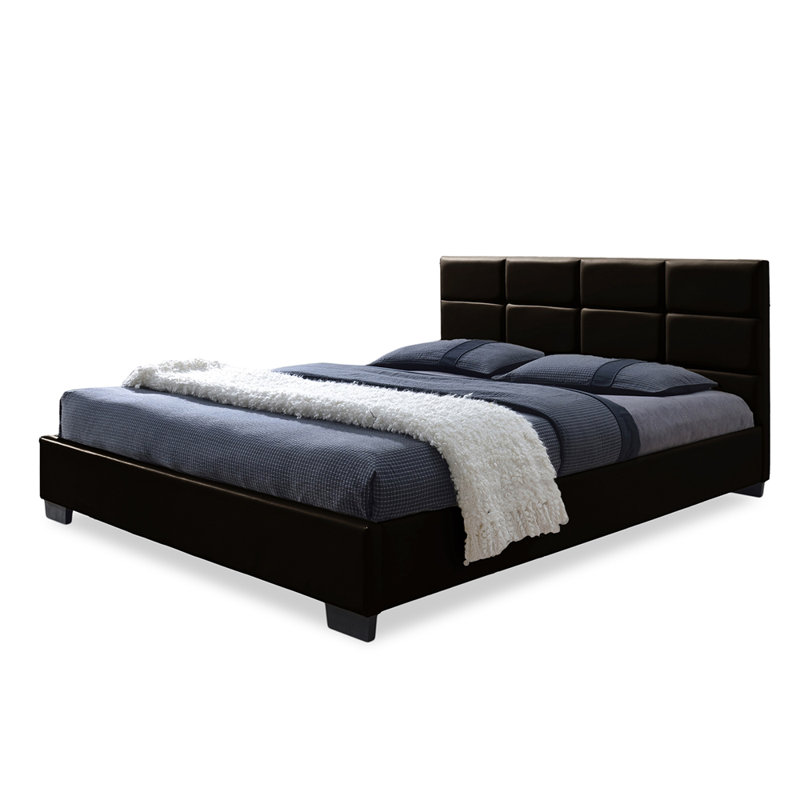 Lit plateforme double tapissier Avelar Bossley, blanc H 34,13 po x l 56,55 po x L 79,56 po, Double, Blanc