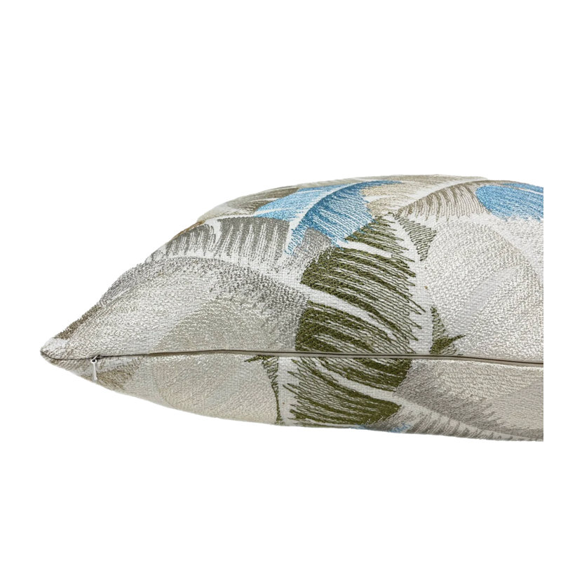 Housse de coussin en lin brodé, H 20 po x l 20 po