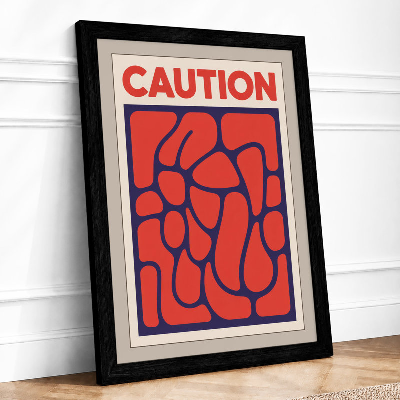Caution Minimalist - Print, A2 - 59.4 x 42.0 cm, Black